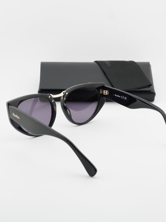 Max Mara BRIDGE1 MM0093 01A Cat Eye Sunglasses - Black / Smoke main image 5